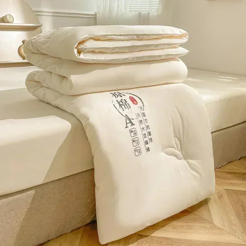 Piumino invernale autunno primavera di alta qualità inverno inverno 100% 100% in tessuto di cotone in fibra di soia ripieno trapunta trapunta core coperta morbida coperta