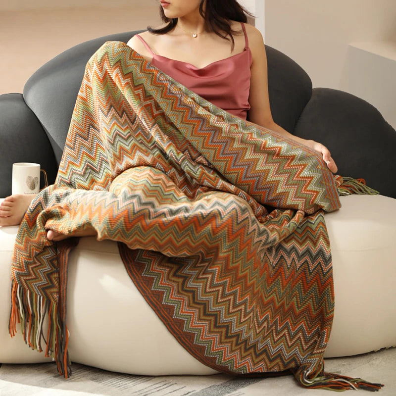 Boho Bed Plaid Blanket Geometry Aztec Baja Blankets Ethnic Sofa Cover Slipcover Decor Throw Wall Hanging Tapestry Rug Cobertor