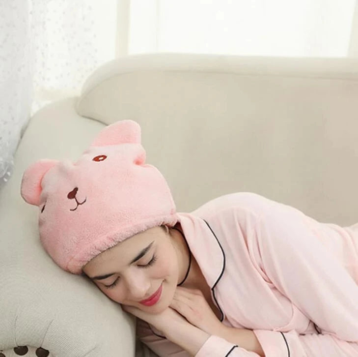 Striped Dry Hair Cap Towel Absorbent Dry Hair Cap Bathroom Bath Shower Cap Soft Turban Towel