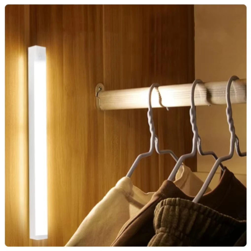 USB Rechargeable Motion Sensor LED Cabinet Lights Dimmable Detector Night Light for Kitchen Room Bedroom Bedside Wardrobe
