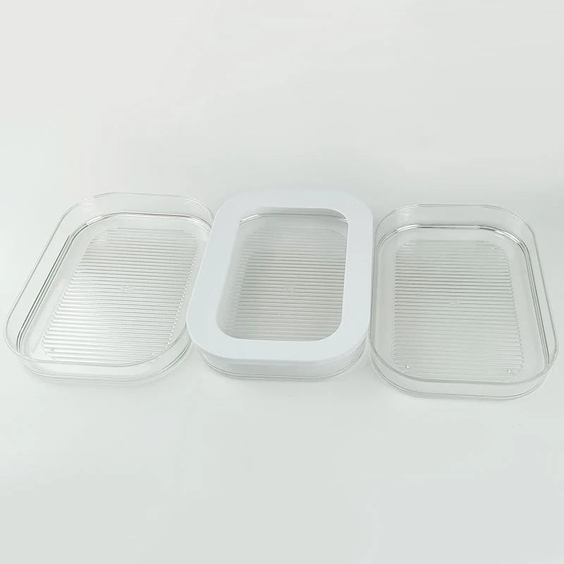 Refrigerated Crisper With Lid Food-grade Frozen Plastic Crisper Transparent Storage Box For Kitchen Refrigerator Fresh Bowl