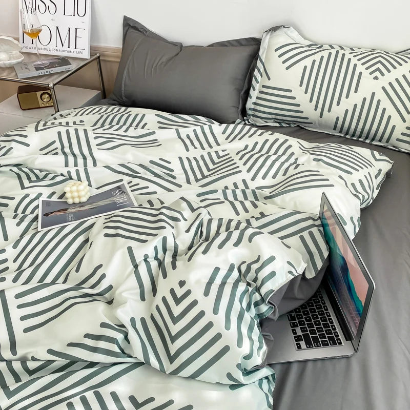 Nordic Style Duvet Cover Queen/King Size Skin-Friendly Soft Comforter Cover All-Seasons Aloe Cotton housse de couette 200X230CM