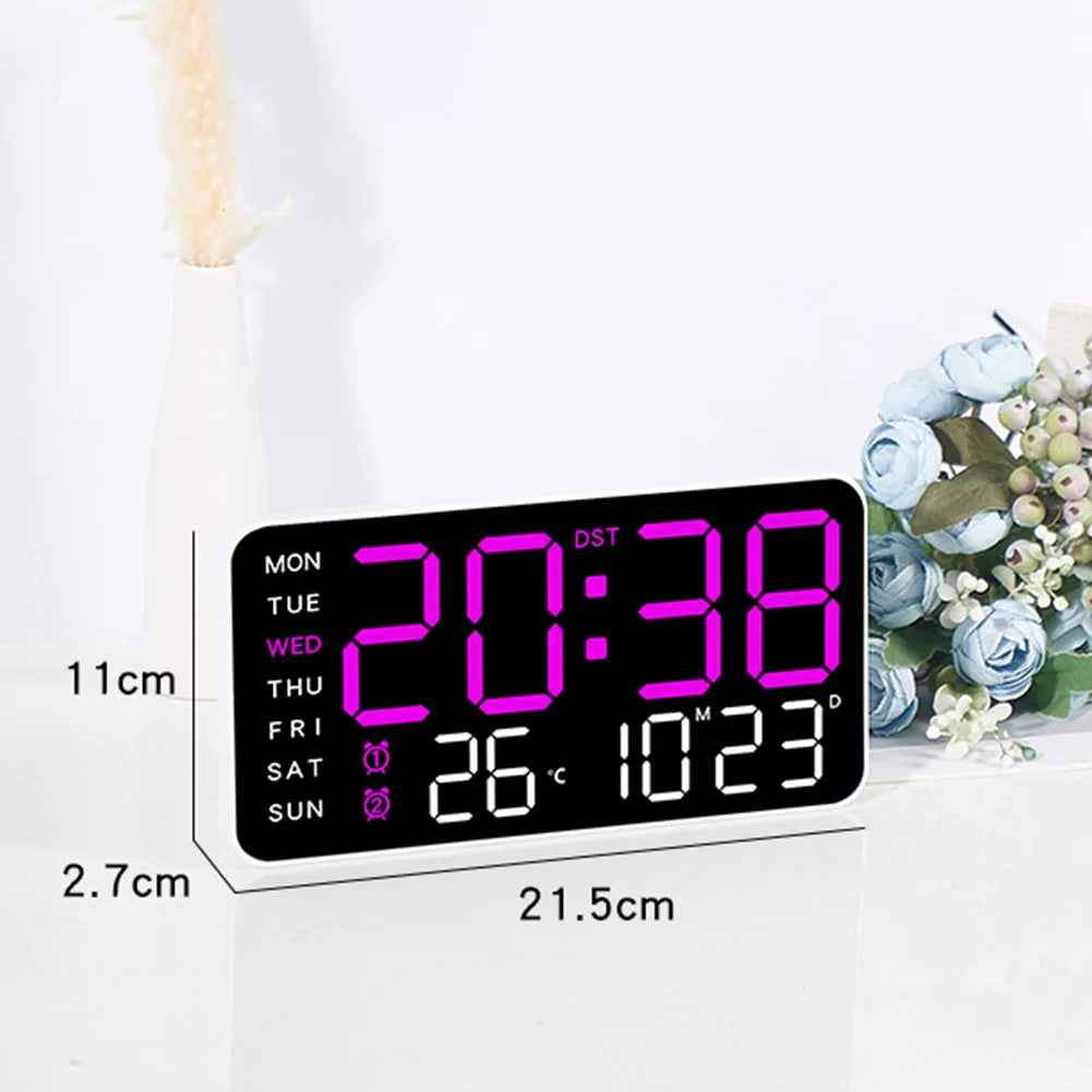 LED Screen Digital Wall Clocks 12/24H Table Clock with Adjustable Brightness Electronic Alarm Clock For Home Living Room Decor