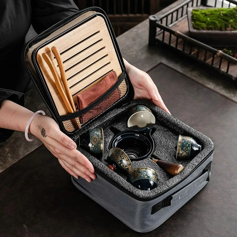 Swing Tea artefakt lata kung fu te -set bärbar xiaoyao tekanna teaware kök matsal hem trädgård