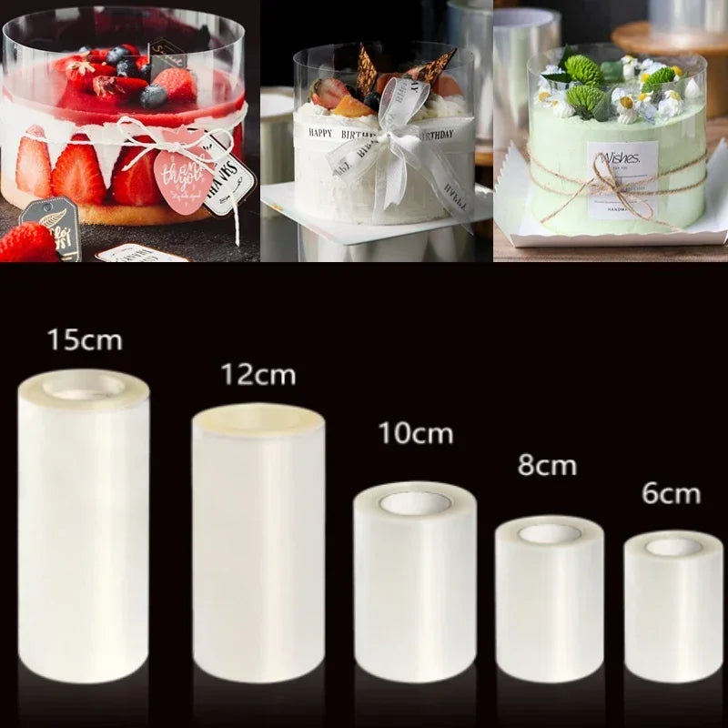 1 Roll Cake Surround Film DIY Bakeware Acetate Film Transparent Cake Collar Kitchen 6/8/10/12/15Cm Accessories Baking Tools
