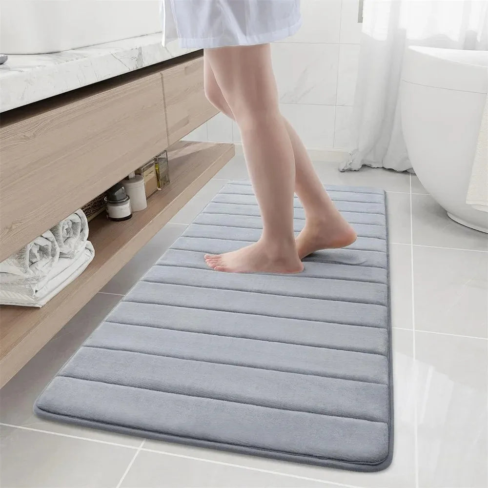 Super Absorbent Bath Mat Non Slip Rugs Bathroom Carpets Soft Memory Foam Floor Mat Bedroom Toilet Floor Shower Rug Home Decor