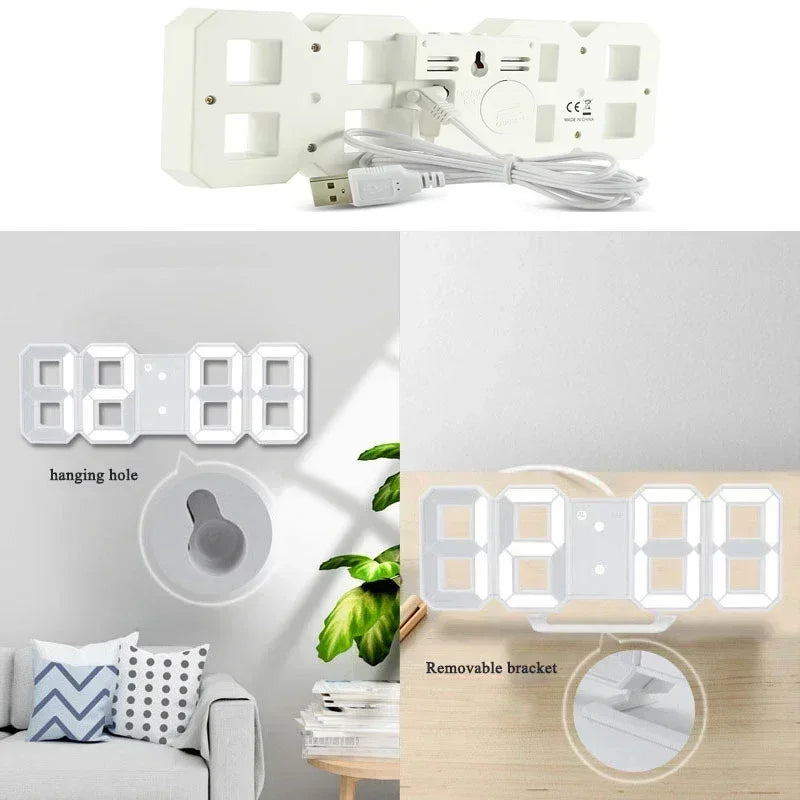 Nákup produktů Hodiny 3D LED digitální budík Hodiny Čas/datum/teplota pro domov/kuchyň/kancelářské hodiny Dekor Zahrada
