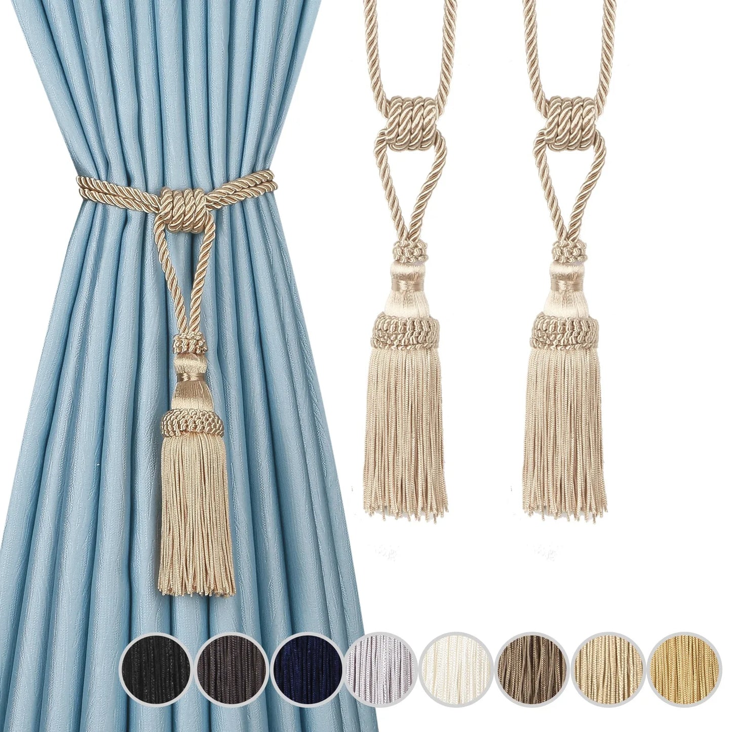 1PC Curtain Tiebacks Tassel Curtain Clips Rope Curtain Tie Backs Holdbacks Decorative Curtain Holder Accessories For Drape