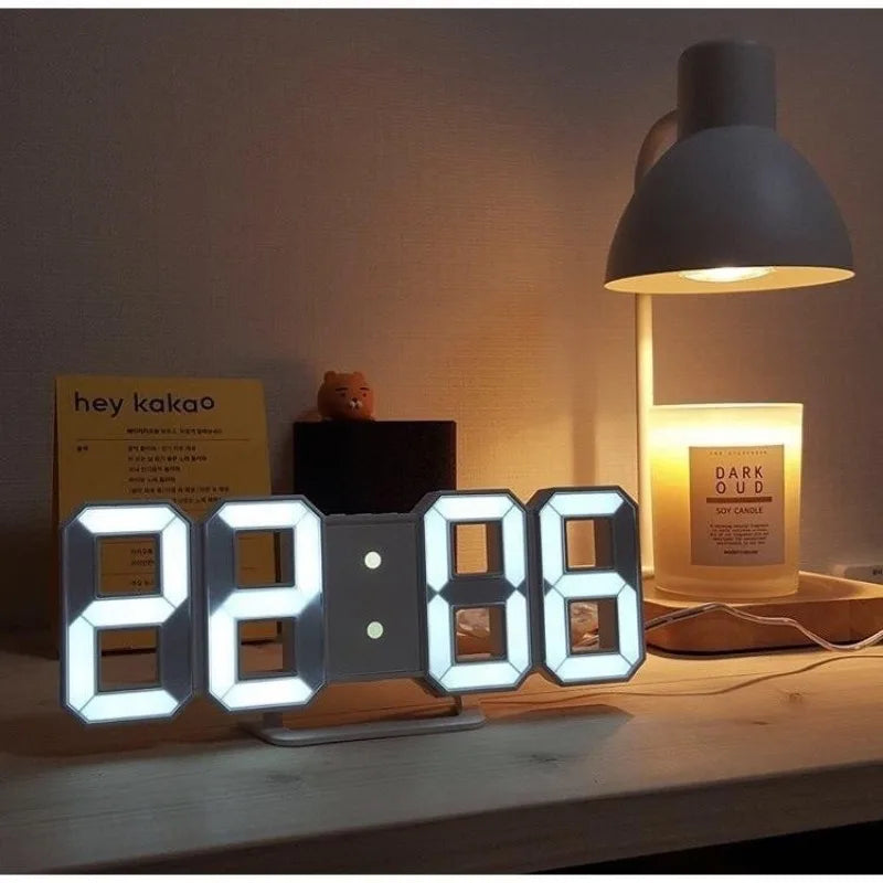 Tabulka 3D LED LED digitální budík Hodiny Čas/datum/teplota pro domácí kuchyňské kanceláře hodiny dekorace zahradní hodiny