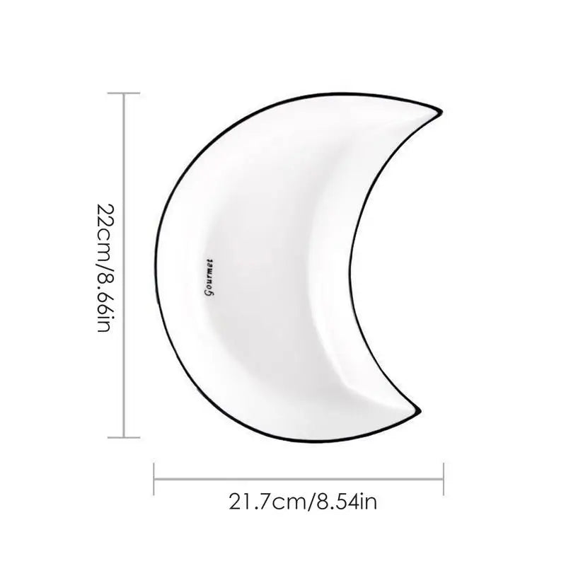 5pcs set Ceramic Dinner Plates Moon Shaped Ceramic Serving Plate Dessert Salad Plate Set for Steak Pasta Dinnerware Sets