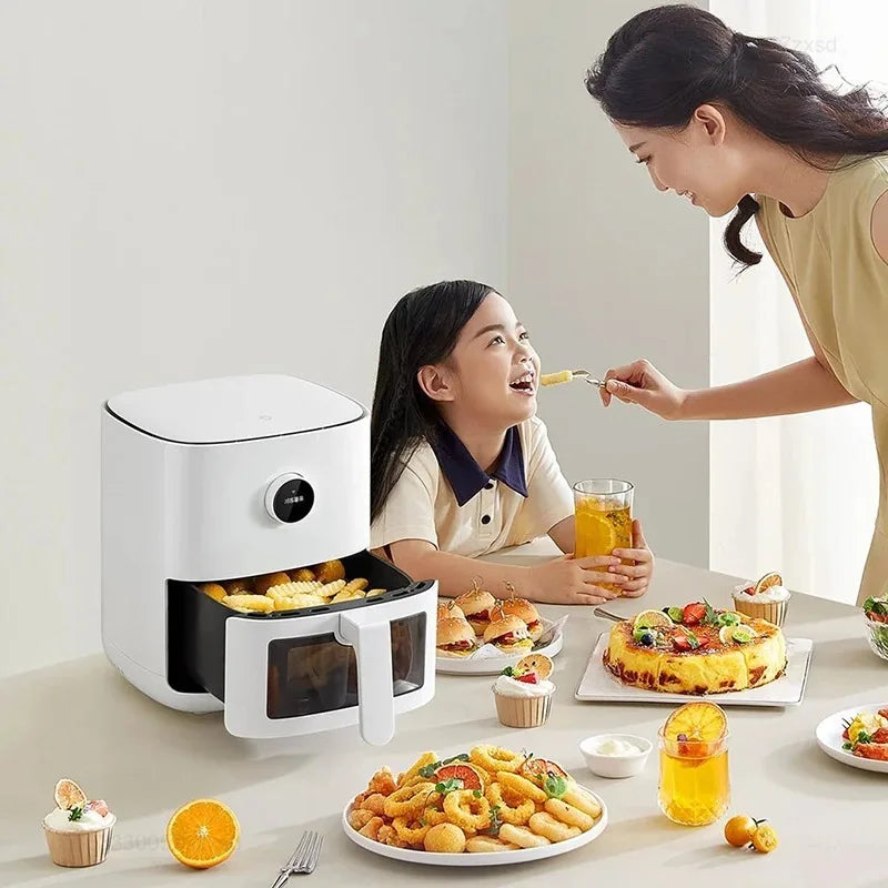 Xiaomi Mijia Smart Air Fryer Pro 4L Forró sütő Főző VIZSGÁLYOS WÁNYOK TÁMOGATÁS OLED képernyő olaj nélkül 360 ° Forró levegő mély sütő