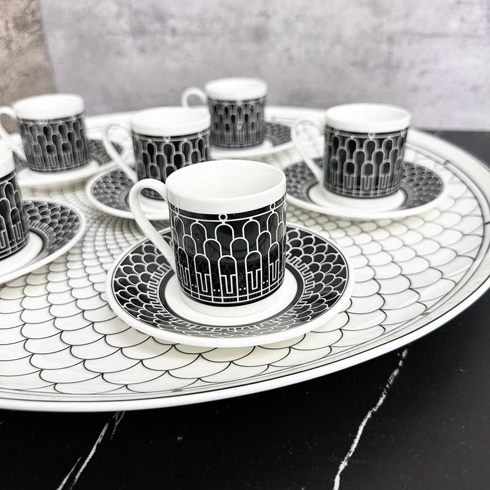 16 Inch Big Plate Handmade Ceramic Set Dining Plate Household Disk Gift Restaurant Dining Plate Luxury Set