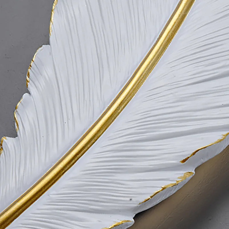 Modern White Feather Wall Light Living Room Decoration LED Wall Lamp Bedside Background Bedroom Decor Wall Sconce