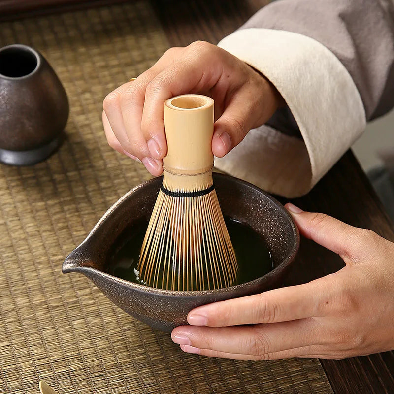 1pc Coarse Pottery Matcha Chawan Tea bowl Accessories Japanese Matcha Mixing Bowl Kitchen Tools Matcha Whisk