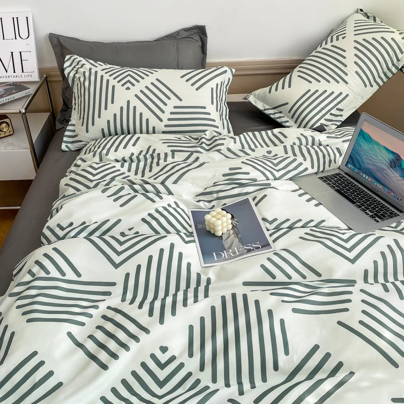 Nordic Style Duvet Cover Queen/King Size Skin-Friendly Soft Comforter Cover All-Seasons Aloe Cotton housse de couette 200X230CM