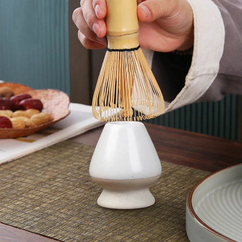 Japanese Ceramic Matcha Green Tea Chasen Holder Stand Bowl Bamboo Whisk Grinder Brushes Tea Tools Holder Tea Accessories Teaware