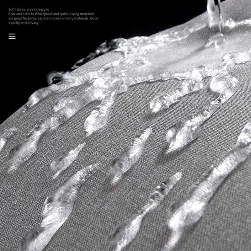K-Water Hooklees رمادي دش الستار الفاخرة سميكة بلون ستائر الحمام الكتان مقاوم للماء حوض استحمام الحمام النسيج مجموعة