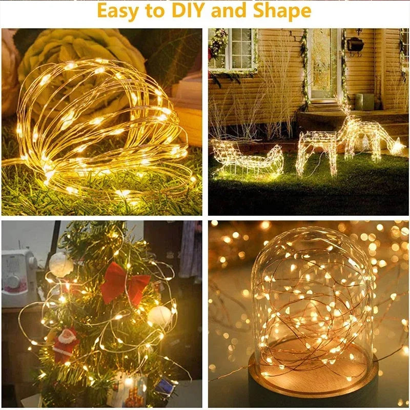 3M LED завеси String Lights Фея декорация USB Holiday Garland Lamp 8 режим за домашна градина Коледно парти Нова година сватба