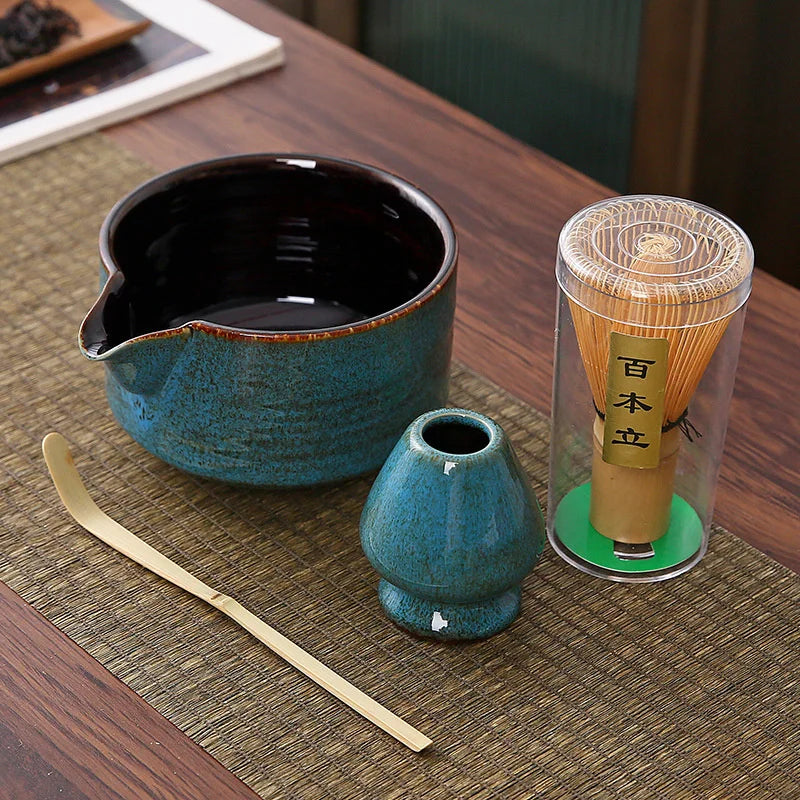 4-7pcs/set Handmade Matcha Tea Set Tool Retro Home Easy CleanStand Kit Bowl Whisk Scoop Traditional Ceremony Gift