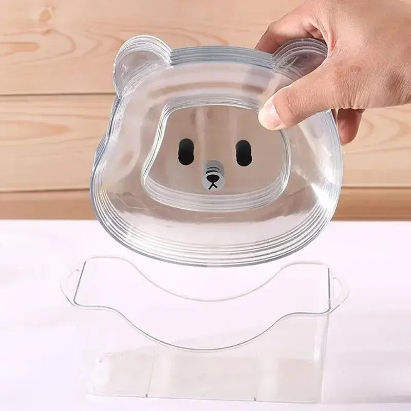Cartoon Bear Shape Snack Plate Kawaii Plastic Fruits Cake Plates Sushi Sauce Dish Cup Plate Kitchen Tableware Dinnerware