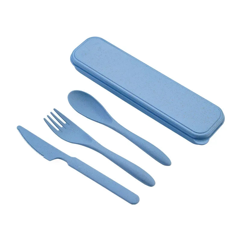 Wheat Strawware Tableware Travel Tableware Definir Plástico Conjunto de Plástico de 3 peças