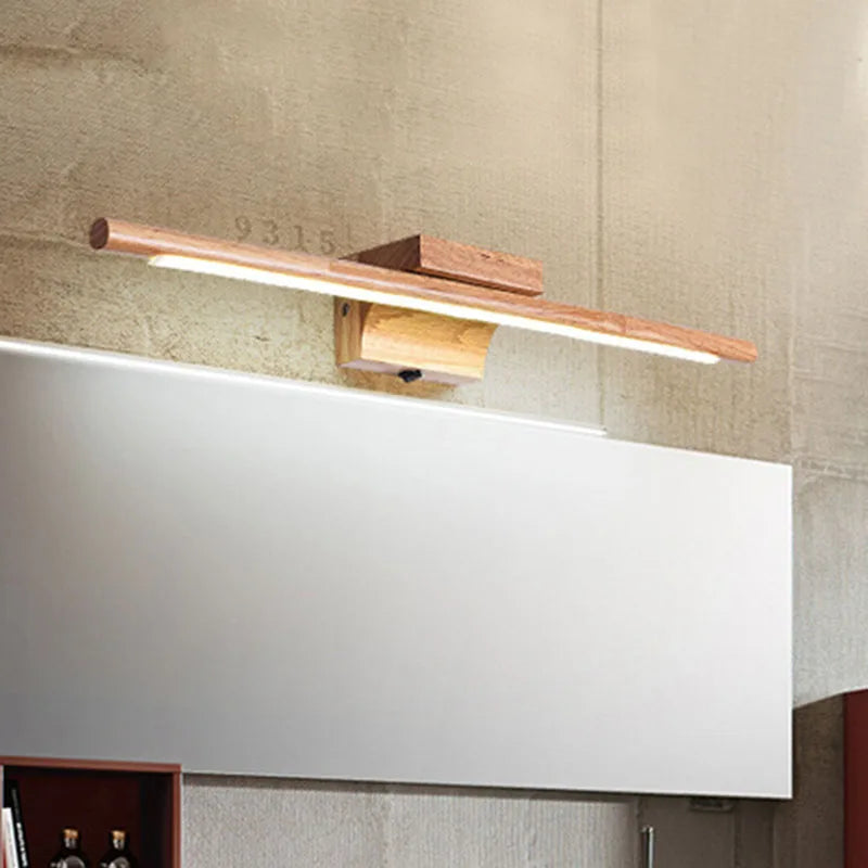 LED Mirror Lights Nordic Solid Wood Wall Lamp Modern Bathroom Dressing Room Decors Lighting Home Decor Sconces Lamps with switch