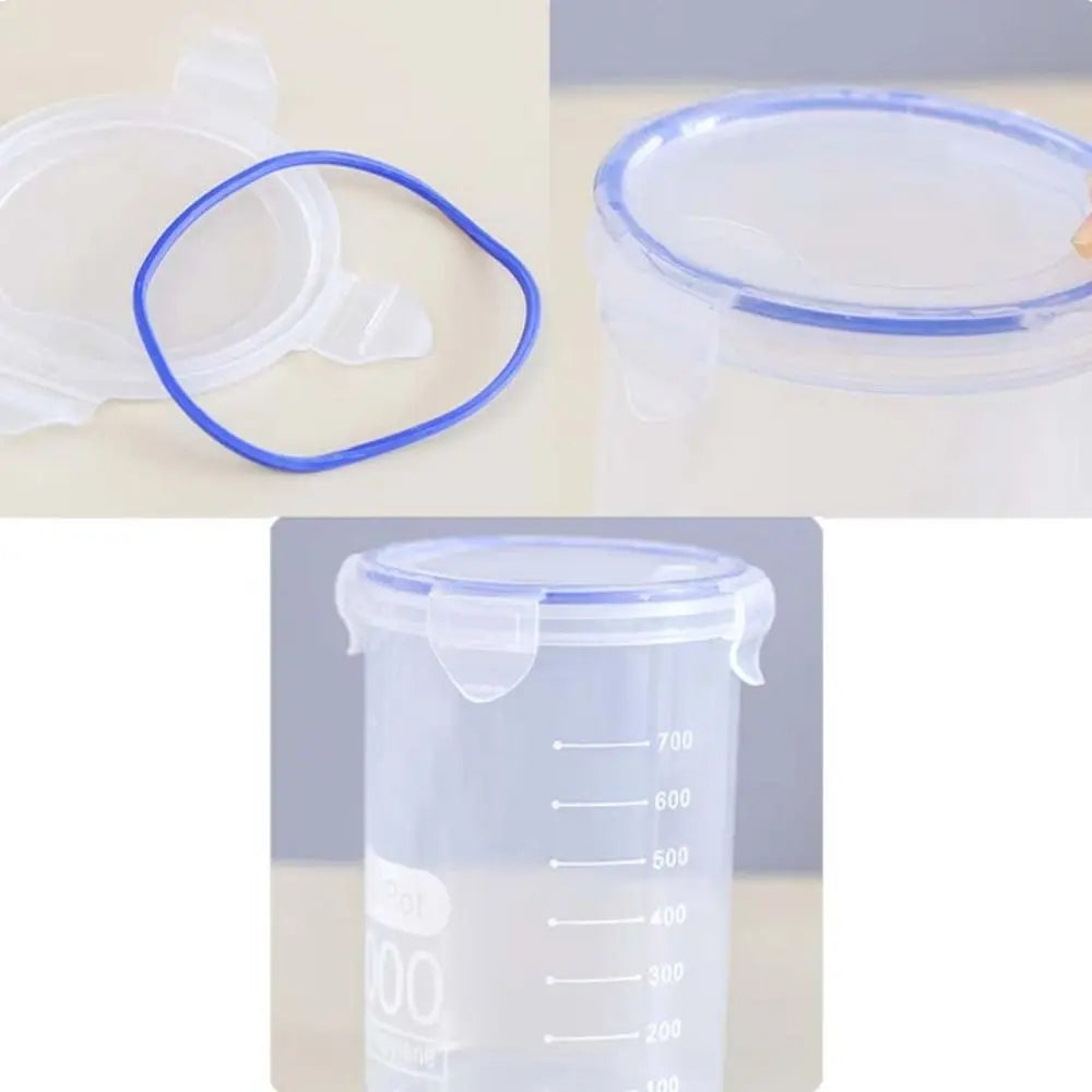 Cylindrical Transparent Food Sealed Jars PP Moisture Proof Kitchen Storage Boxes Airtight Leakproof Plastic Food Airtight Jar