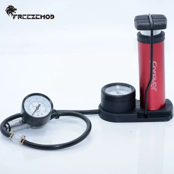 FREEZEMOD Computer Water Cooling System Air Pressure Leak Test Radiator Drain Box Dual Pressure Gauge QYCL-2P