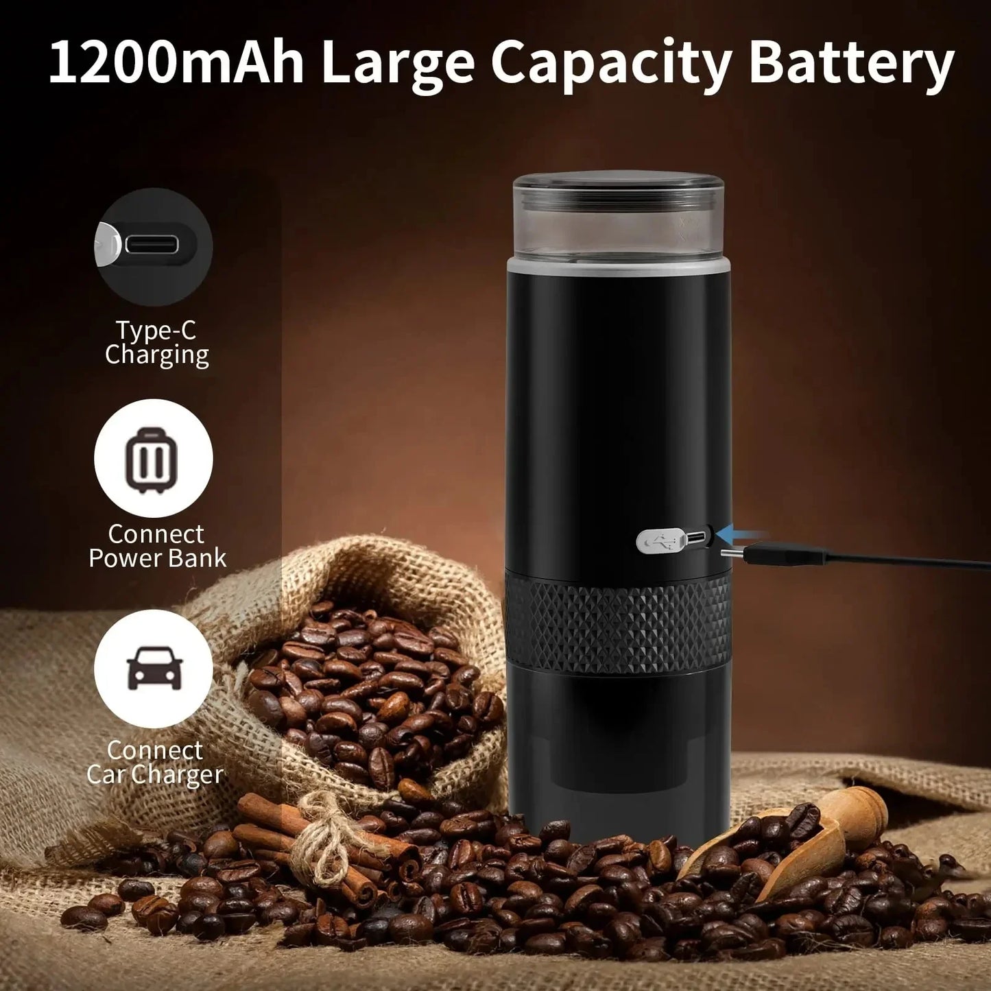 2024 New Coffee Maker Electric Capsule Ground Coffee Brewer Portable Coffee Machine Fit Powder and Capsule