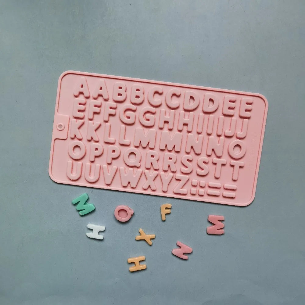 Dopis a číslo čokoládové silikonové formy Alphabet Cookie Candy Cake Dort Pečení pečivo pro pečivo Tool Cake Ozdobte kuchyňské doplňky