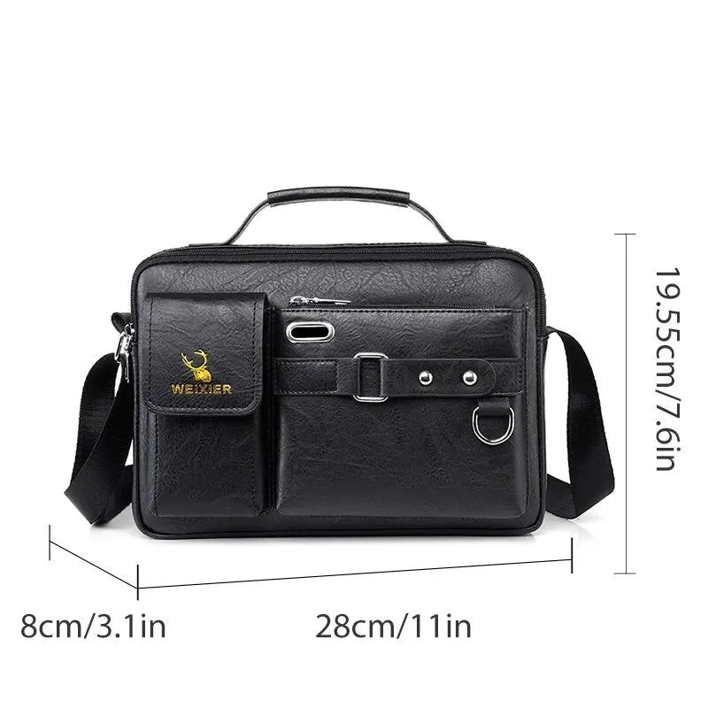 PU Shoulder Bag Men's Handbag Men's Casual Bag Business Bag Large Capacity Shoulder Crossbody Bag