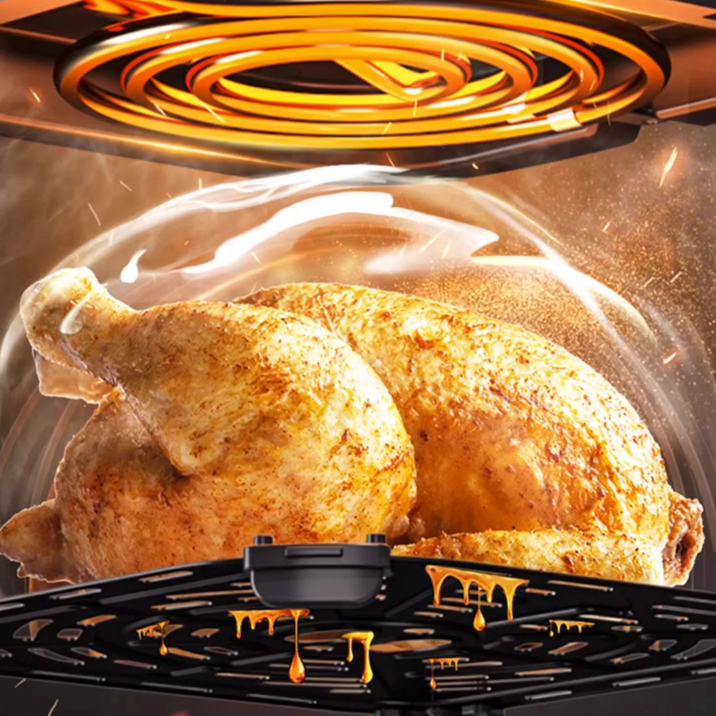 Sonifer Air Fryer SF-1034. Capaciteit van de pot: 8.5L. Temperatuurregeling: 80-200 ° C Tijdregeling: 1-60 minuten. LEED Display en Touc