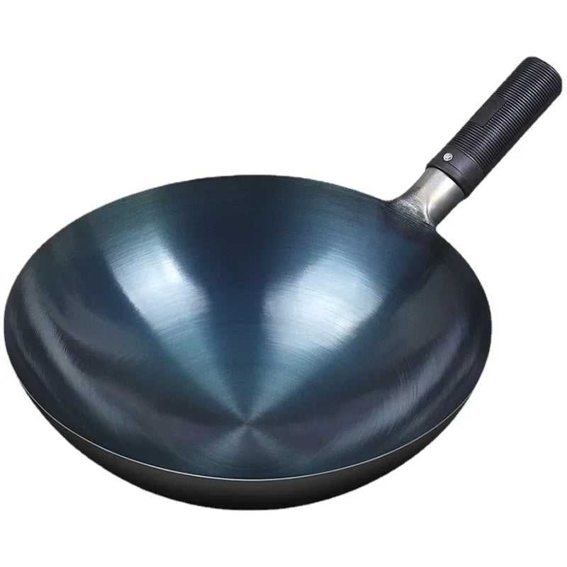 32/34cm καρυκεύματα μπλε σίδερο wok μη επικαλυμμένο pot pot ελαφρύ κλασικό σεφ Wok υπαίθρια μαγειρικά σκεύη κουζίνας για σόμπα αερίου