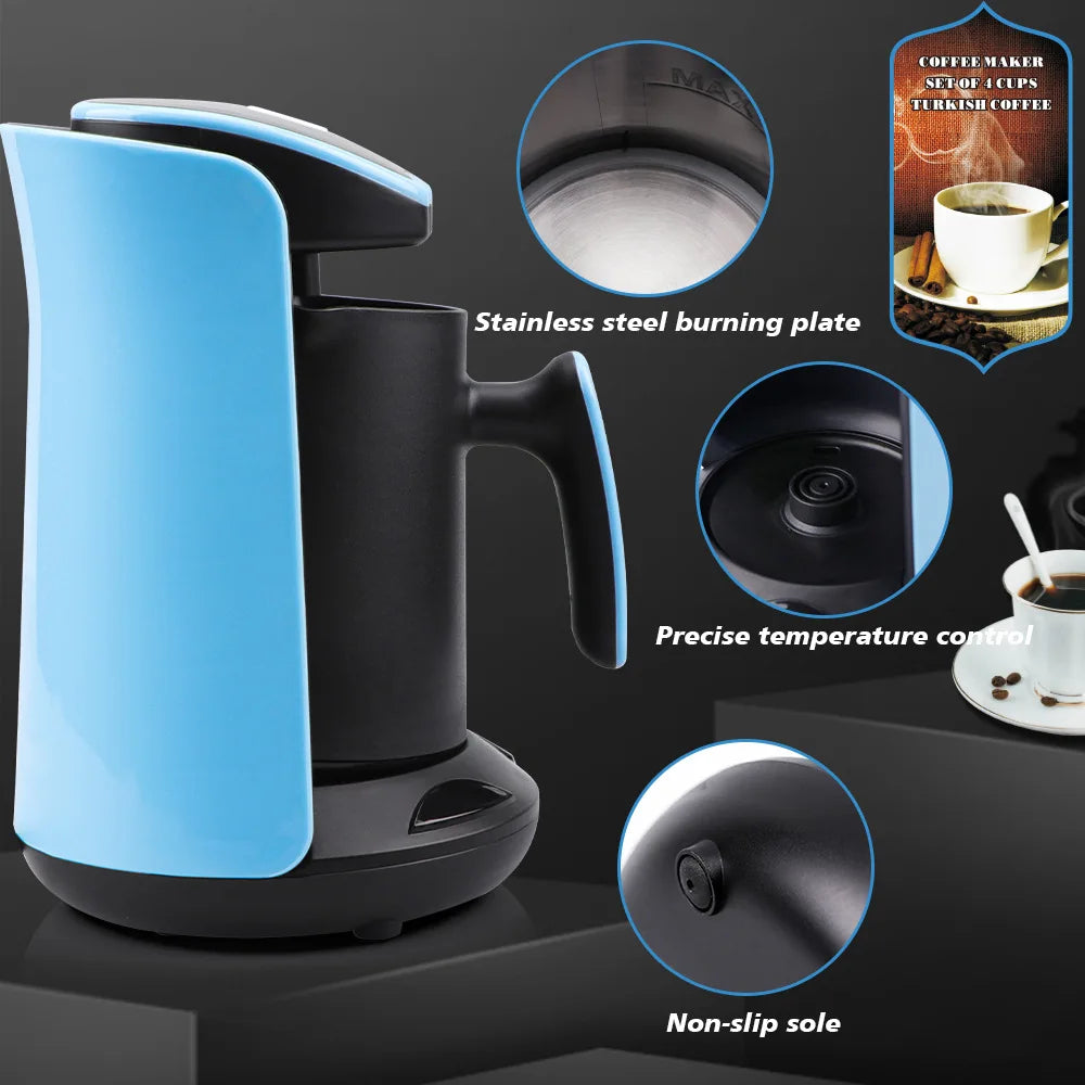 Automatic Turkish Coffee Machine Electric Pot AC 600w Ground Coffee Maker
