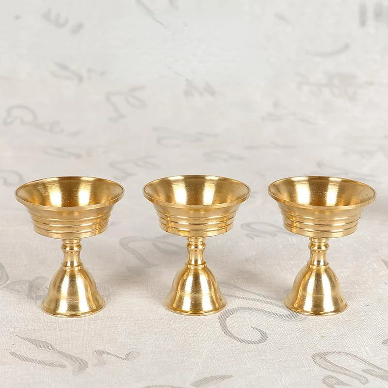 1PC Candle Holders Copper Butter Lamp Holder Long Lamp Candlestick Put Candle Copper Cup Home Decor