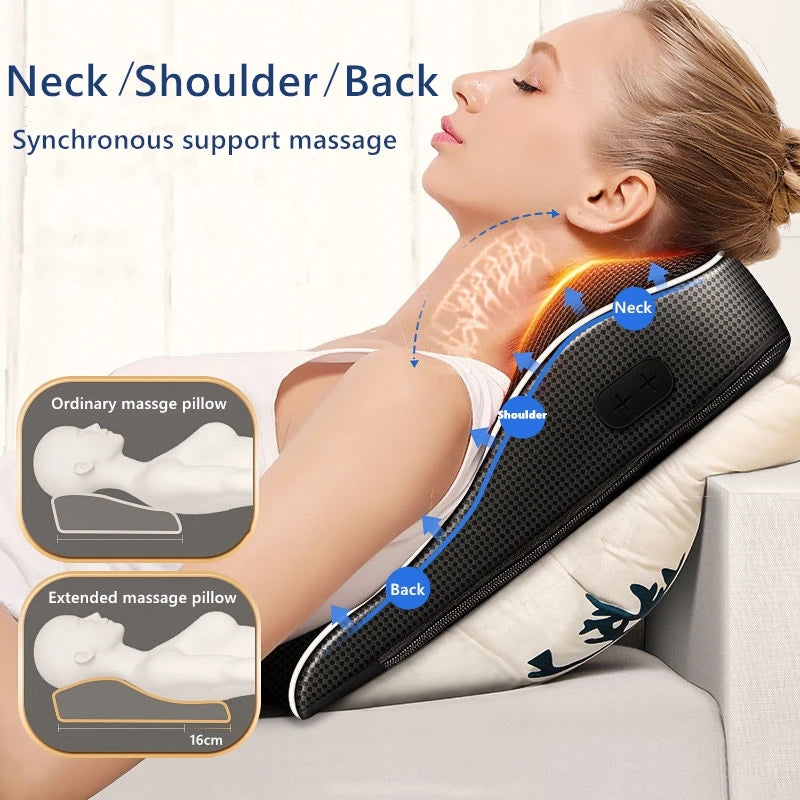 Jinkairui Electric Shiatsu Head Neck Cervical Ttraction Body Massager Car Back Възглавница с отопление вибриращо масаж