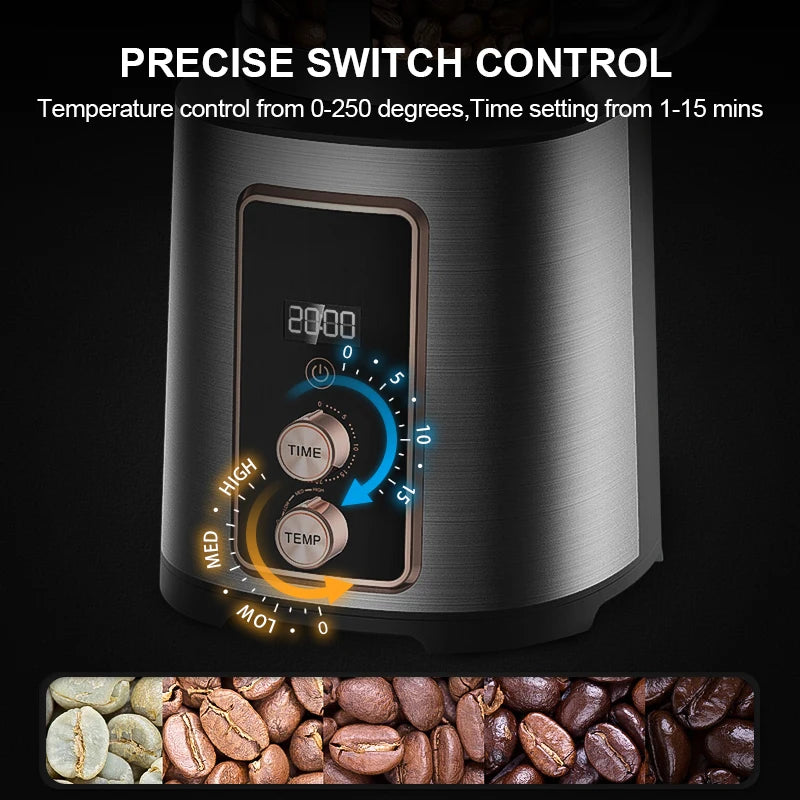 Нова 220V електрическа домакинска въздушна печена кафенета домашно кафе Bean Roaster Temperation Contmour Coffeing Machine
