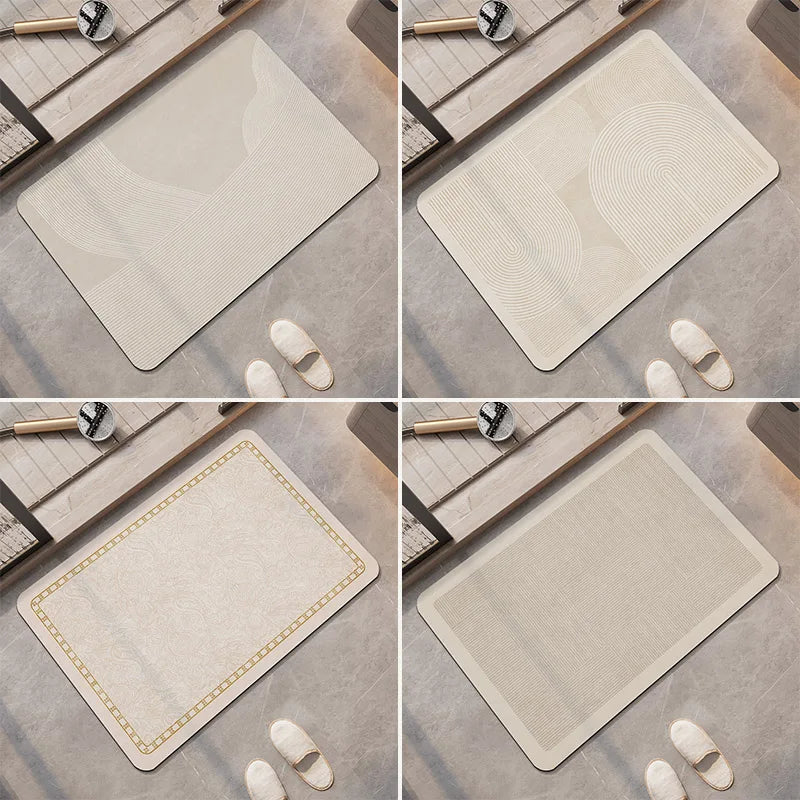 Luxury Bathroom Foot Mats Anti Slip Shower Bath Mat Super Absorbent Quick Dry Floor Mat Toilet Rug Doormat Carpet Washable