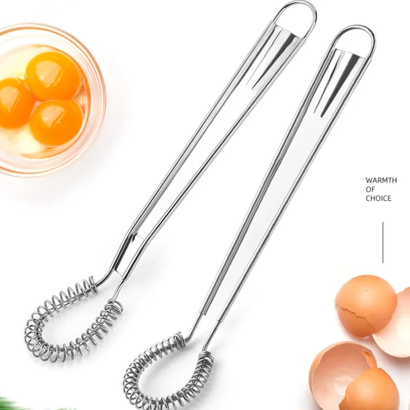 Stainless Steel Whisk Spring Hand Mixer Spoon Kitchen Eggs Sauces Honey Cream Mixing Kitchen Gadgets Cooking Tools