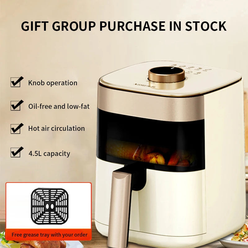 Nová Xianke Air Fryer 5L s velkou kapacitou domácnost grilování multifunkční rotační elektrická elektrická trouba