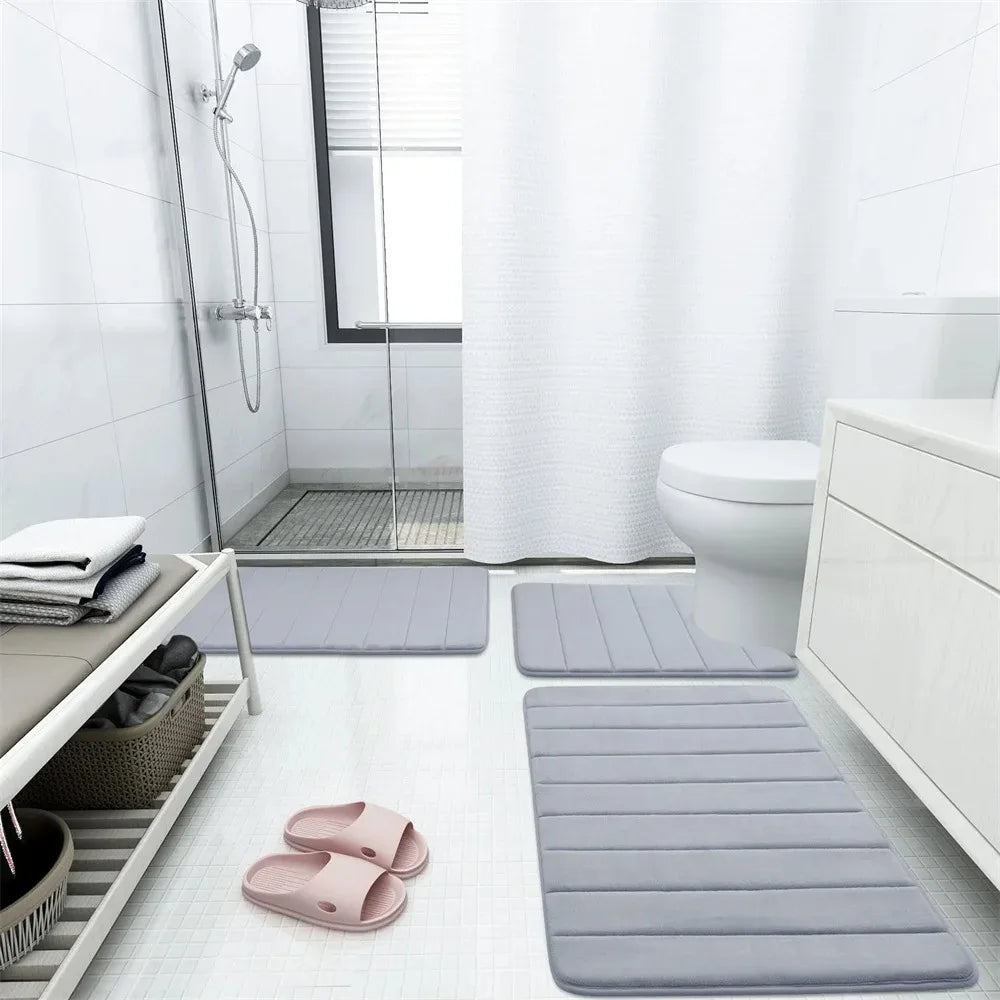 Super Absorbent Bath Mat Non Slip Rugs Bathroom Carpets Soft Memory Foam Floor Mat Bedroom Toilet Floor Shower Rug Home Decor