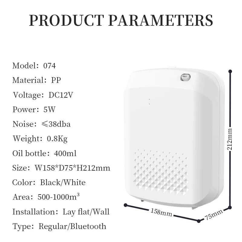 Aptverot 1000 m³ Bluetooth Control Smart Home ēterisko eļļu difuzora aromātu aromterapijas mašīna, ko izmanto vairākās vietās