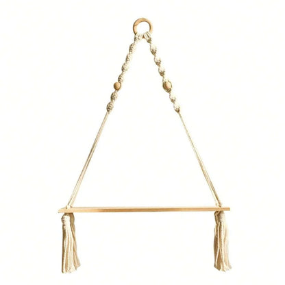 Macrame roikkuu hylly boho seinä sisustus makuuhuone 1 kp: n maalaismainen puu kelluvat hyllyt huoneenhoitajalle kylpyhuone olohuone korkeakoulu
