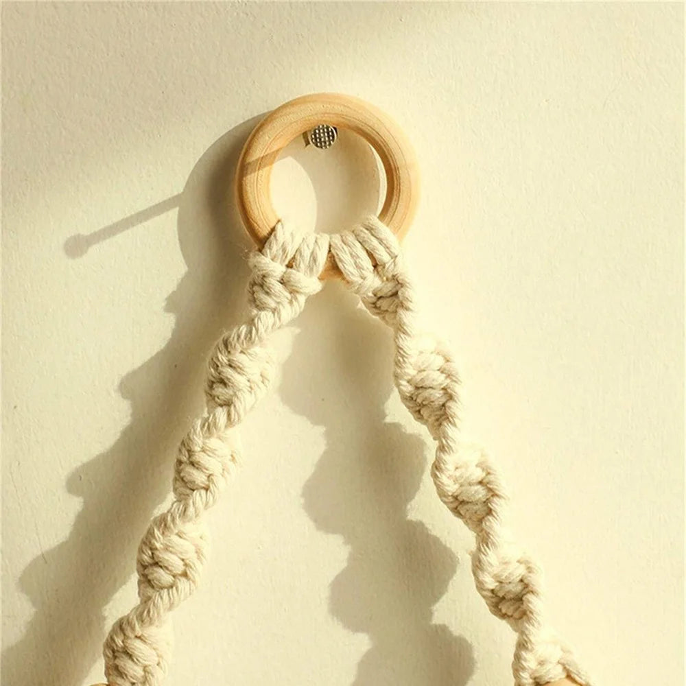 Macrame roikkuu hylly boho seinä sisustus makuuhuone 1 kp: n maalaismainen puu kelluvat hyllyt huoneenhoitajalle kylpyhuone olohuone korkeakoulu