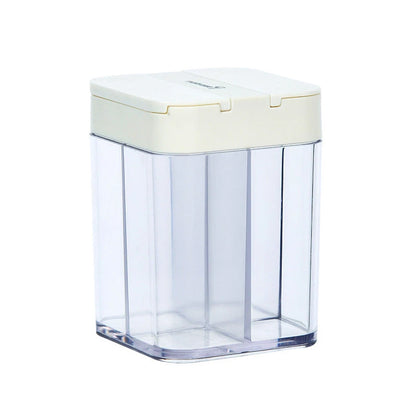 Seasoning Box Four-Divided Transparent Plastic Storage Box Cooking Bottle Seasoning Jar Hand-Press Household Kitchen Supplies