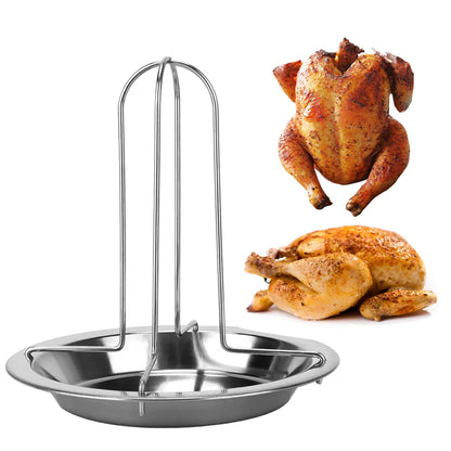 Respirante Grill Pollo Roaster Cucina cucina per esterni BBQ Strumenti di pollo antiaderente in acciaio carbone