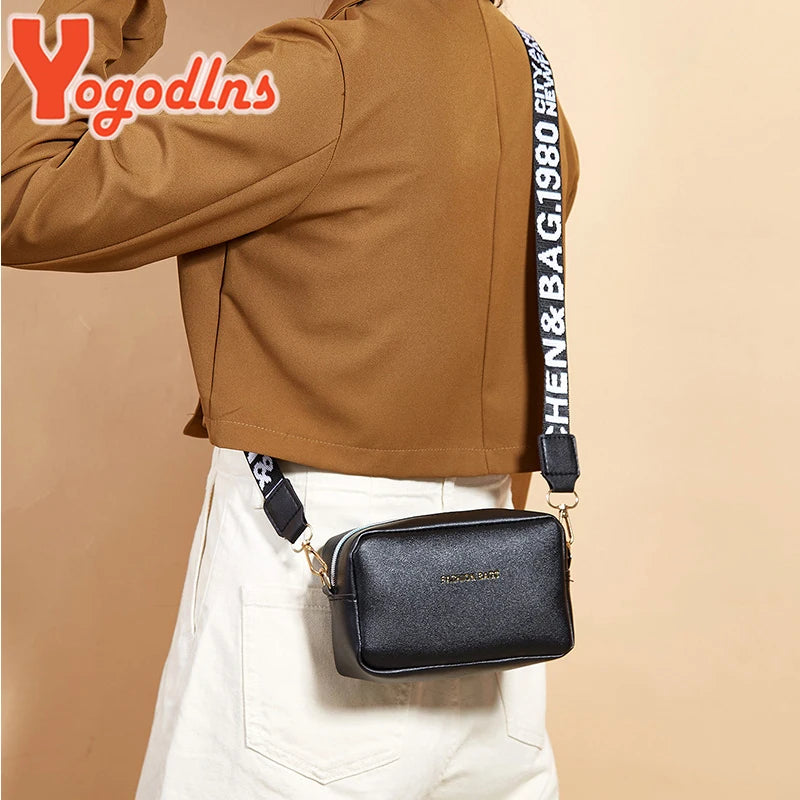 Yogodlns mode kleine vierkante tas voor vrouwen pu lederen schouder messenger tas letter riem crossbody tas trendy handtas bolsa
