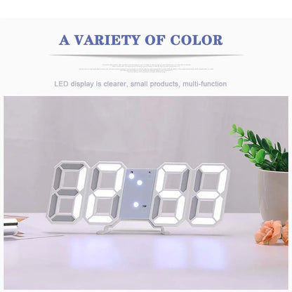 Wanduhr Digitale Alarm Moderne Küche Elektronisch Smart 3D USB Netzteil LED -Datumsdatum Temperatur Display Desktop Schlafzimmer