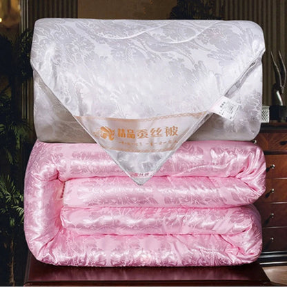 Natierlech Silk Decken Summer Jacquard Duvetten verdréint de Wanter Kotteng Kotteng Cover King Camin Twin Still Quilt