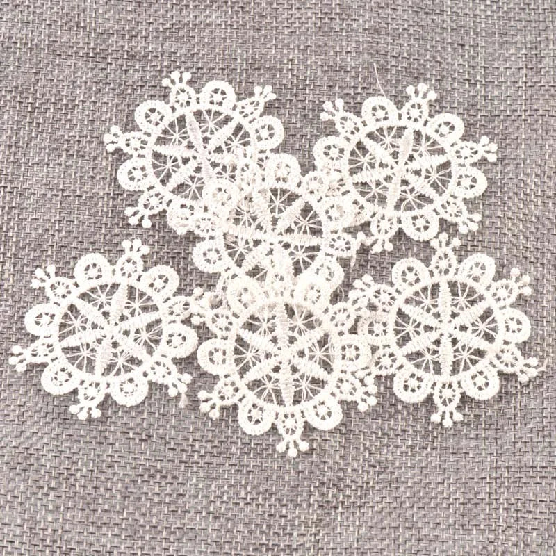 Flower White Lace Applique Mesh Trim For Sew On Guipure Fabric Wedding Supplies Home Decoration